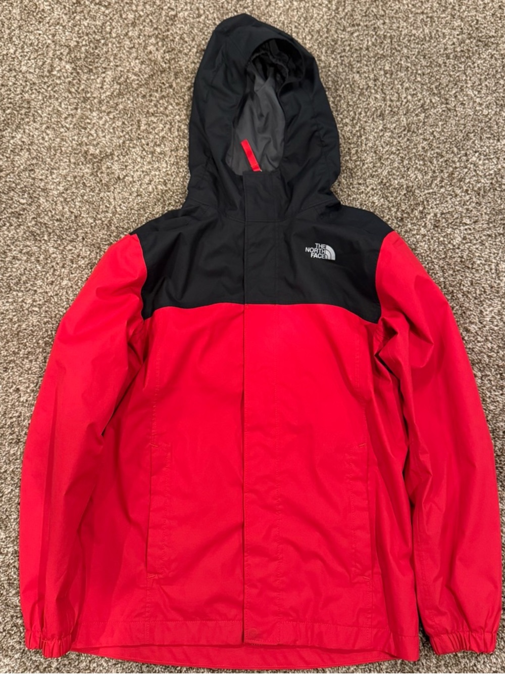 The North Face Boys Reflective Red and Black Hooded Jacket - Medium 10/12